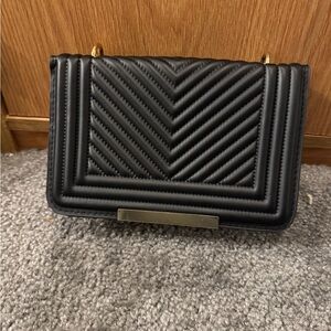 Black Quilted Shoulder Crossbody Bag